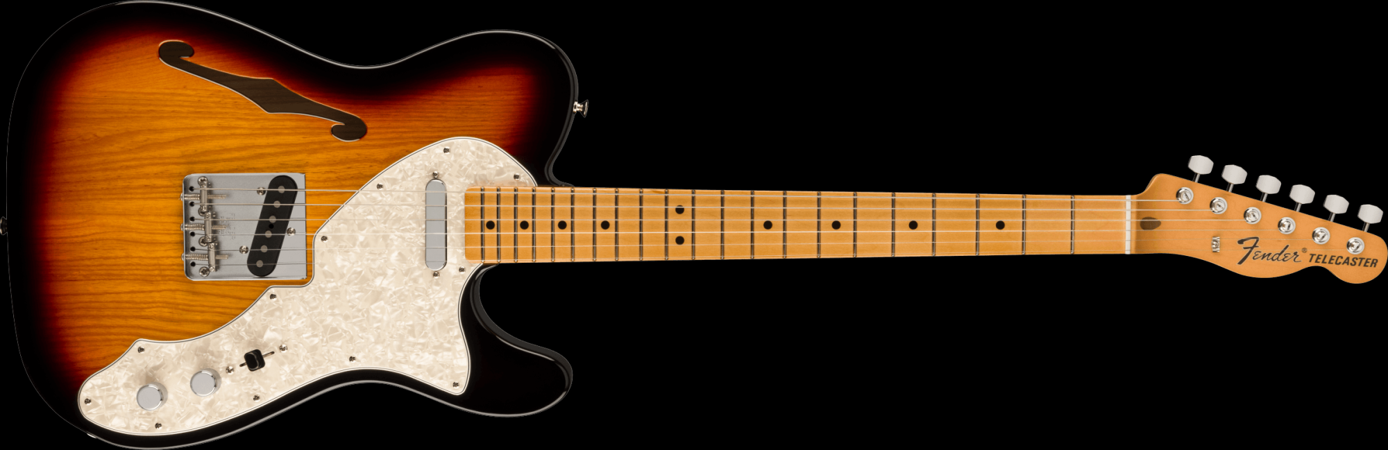Fender Vintera II '60s Telecaster Thinline Electric Guitar - 3-Color Sunburst with Gig Bag