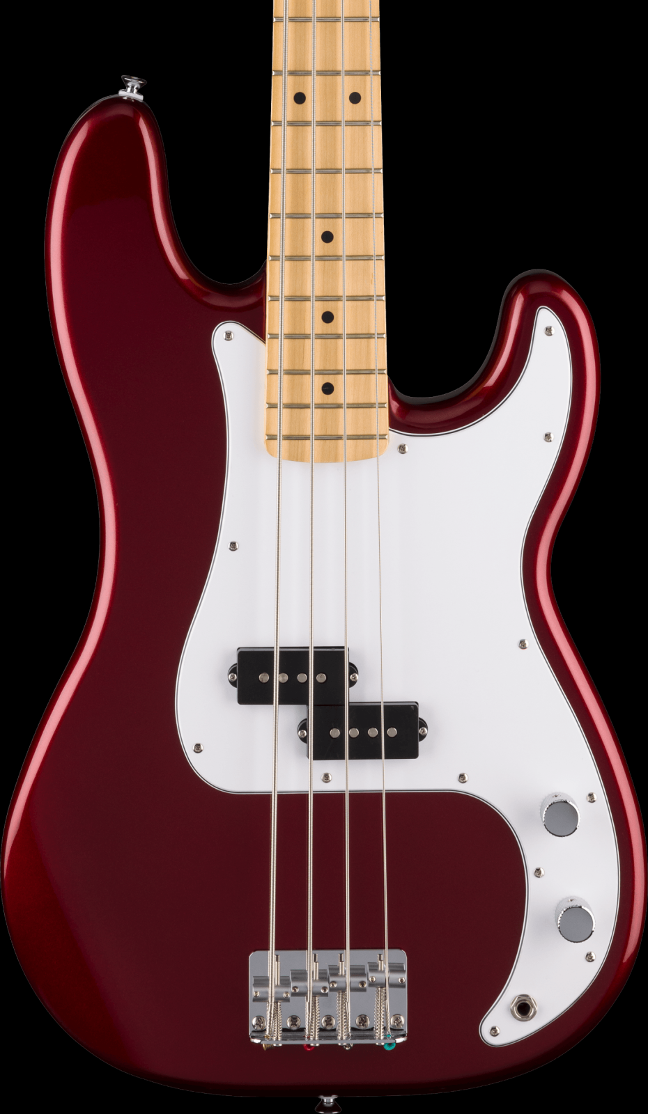 Fender Standard Precision Bass, Maple Fingerboard, White Pickguard - Candy Cola