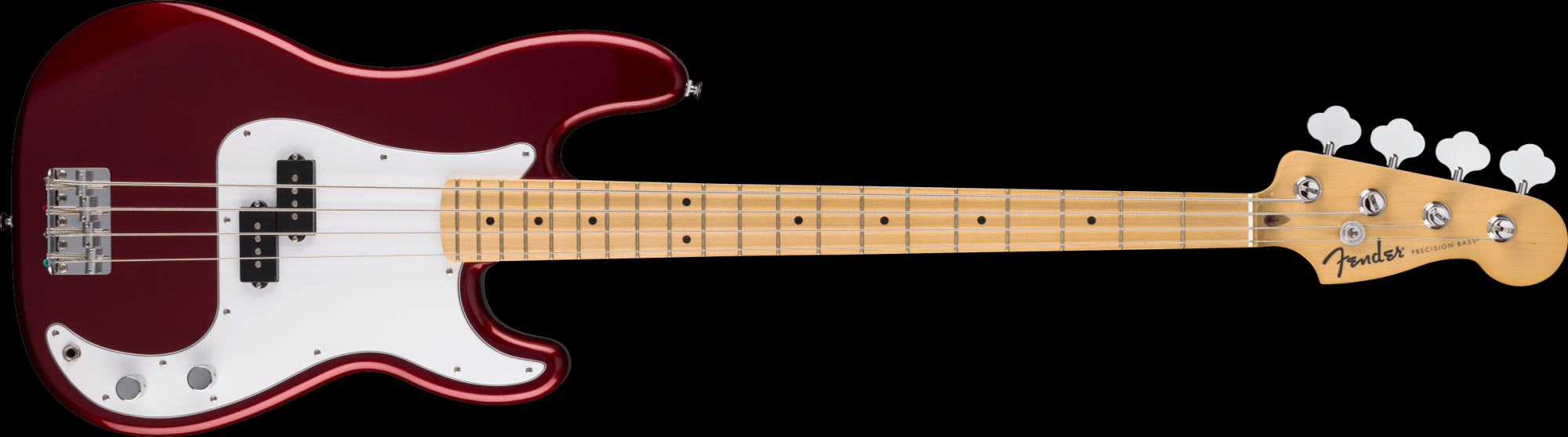 Fender Standard Precision Bass, Maple Fingerboard, White Pickguard - Candy Cola