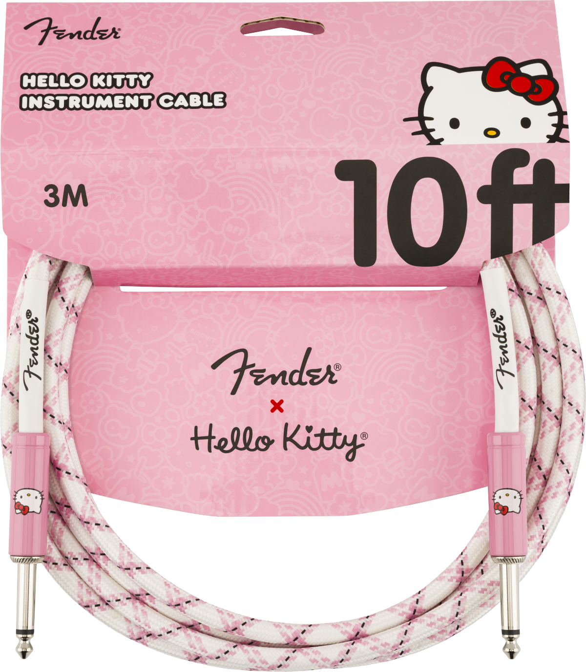 Fender x Hello Kitty White/Pink Woven Cable