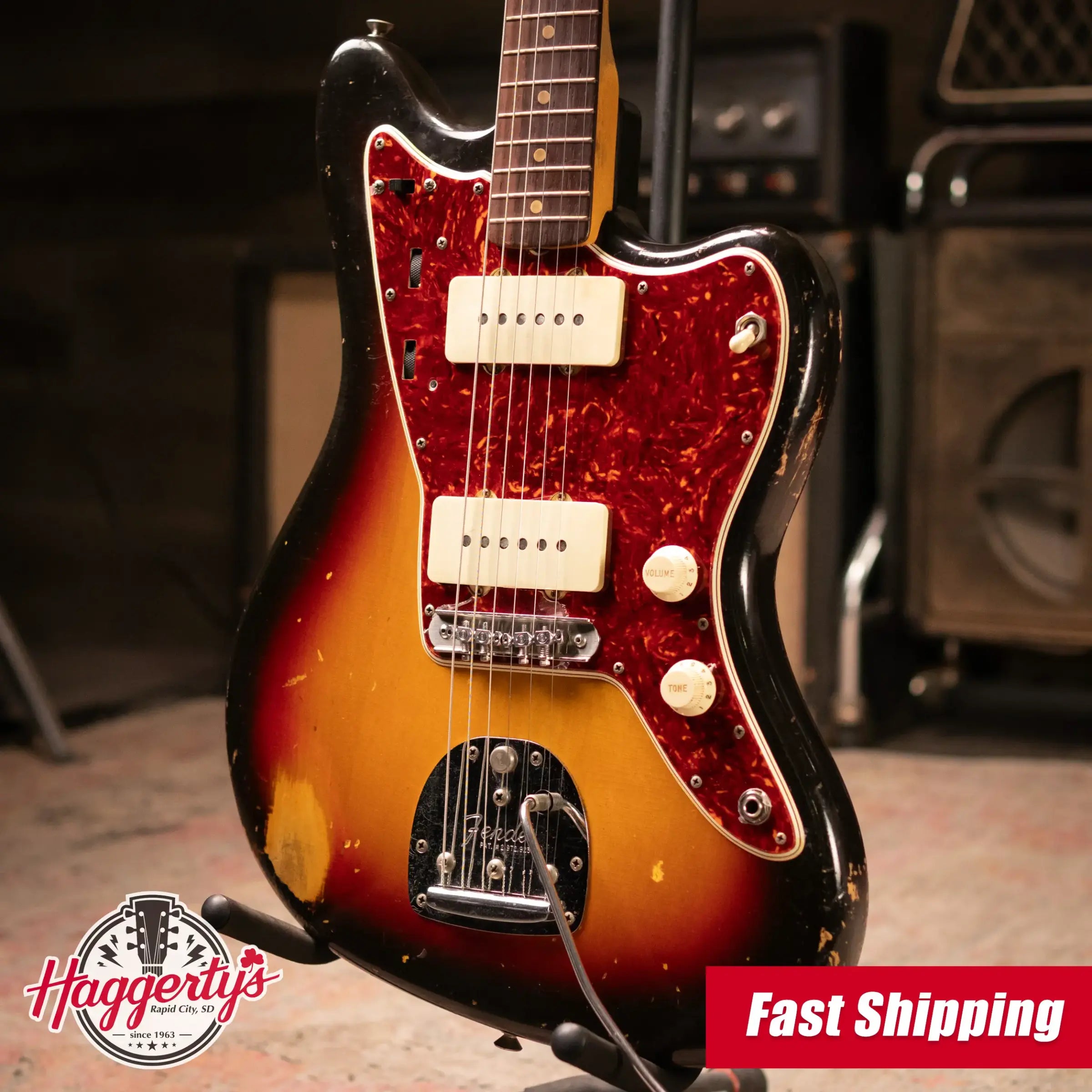 Fender Vintage 1962 Jazzmaster Electric Guitar - 3-Tone Sunburst with Hardshell Case - Used