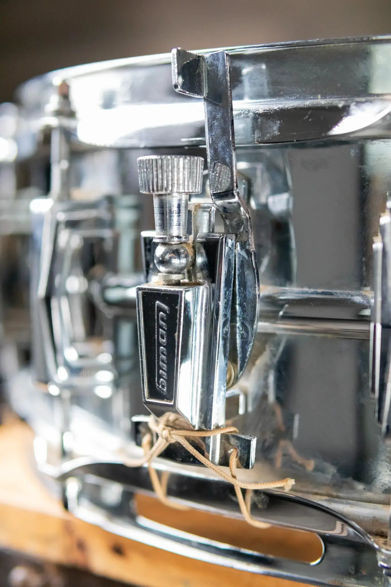 1972 Ludwig Supraphonic Olive/Blue Badge Snare Drum With Vintage Case