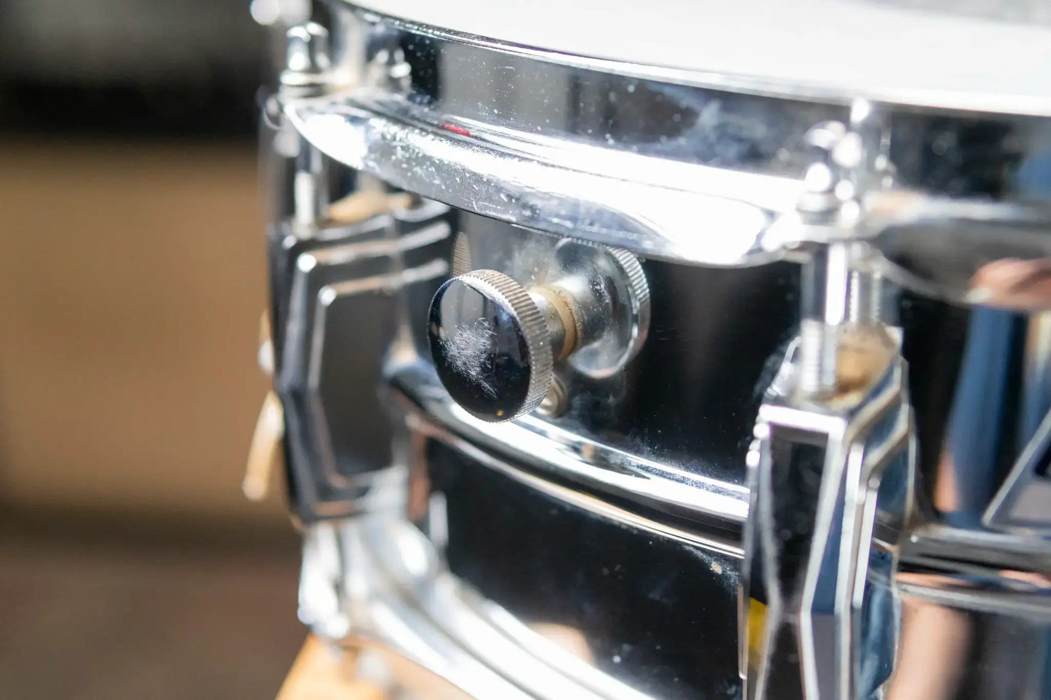 1972 Ludwig Supraphonic Olive/Blue Badge Snare Drum With Vintage Case