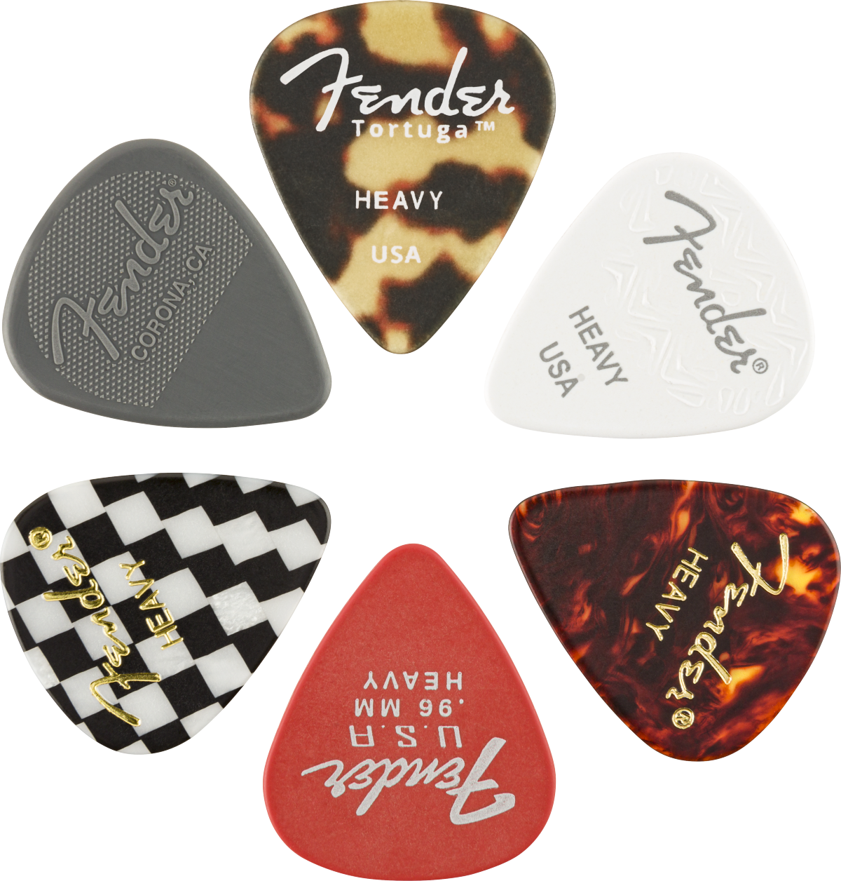 Fender 351 Shape Material Medley Heavy - 6 Pick Set