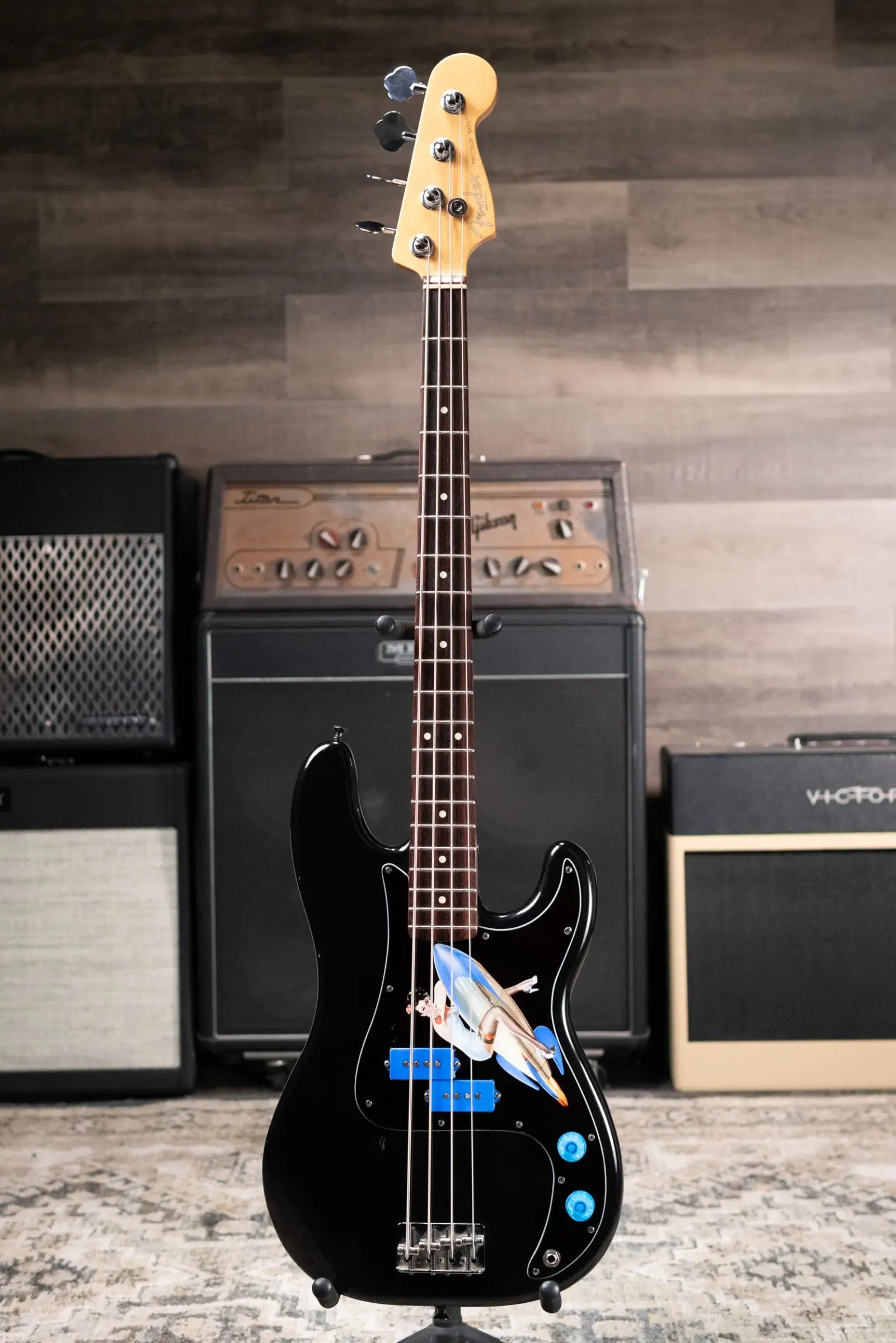 1995 50th Anniversary Fender American Standard Precision Bass with Lollar pickups - Black with Hardshell Case - Used