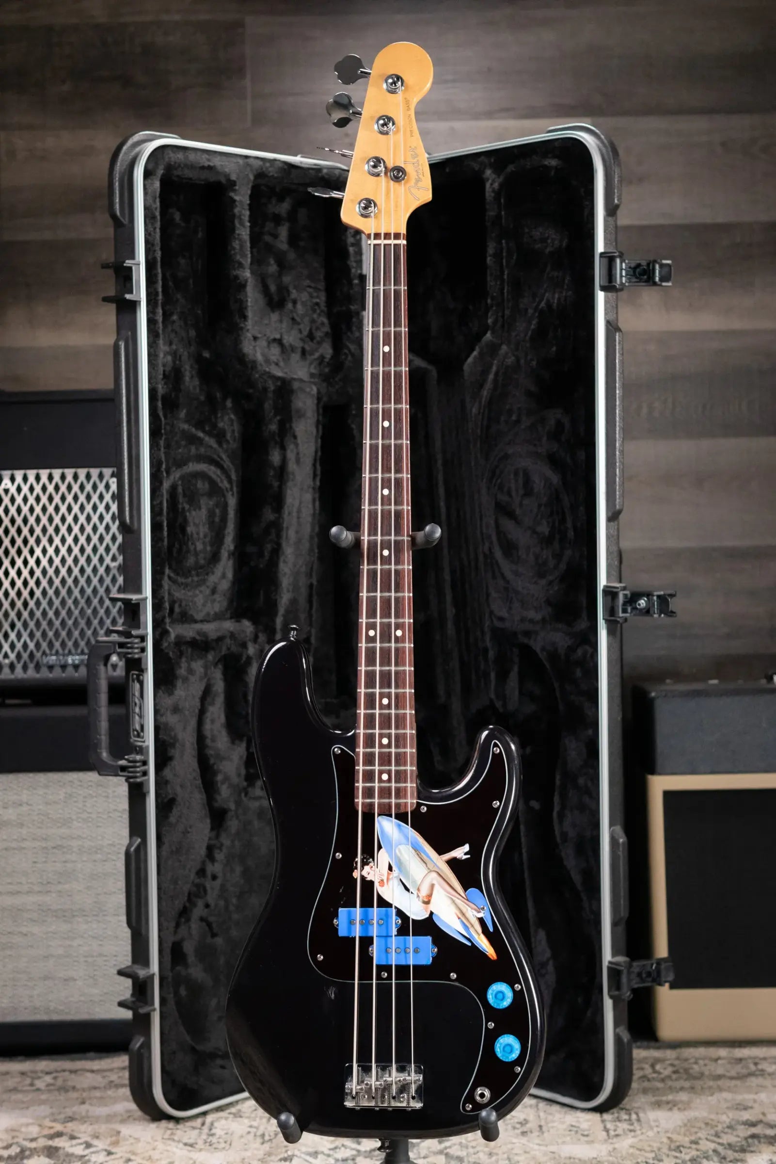 1995 50th Anniversary Fender American Standard Precision Bass with Lollar pickups - Black with Hardshell Case - Used