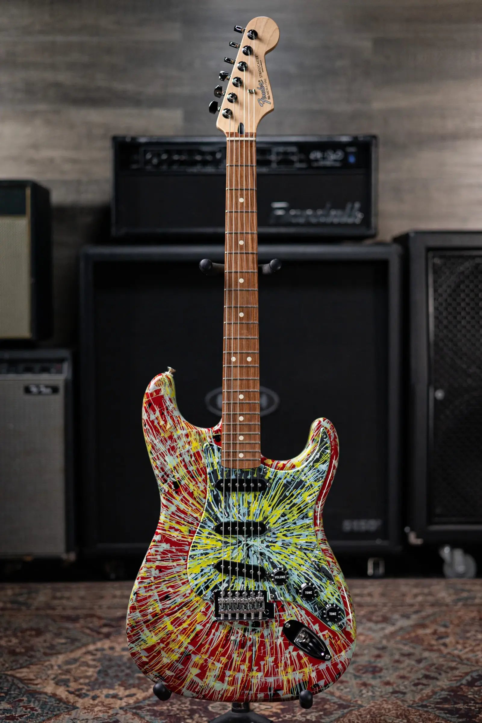 2003 Fender Special Edition Splatter Stratocaster Electric Guitar - Dakota Red with Gig Bag - Used