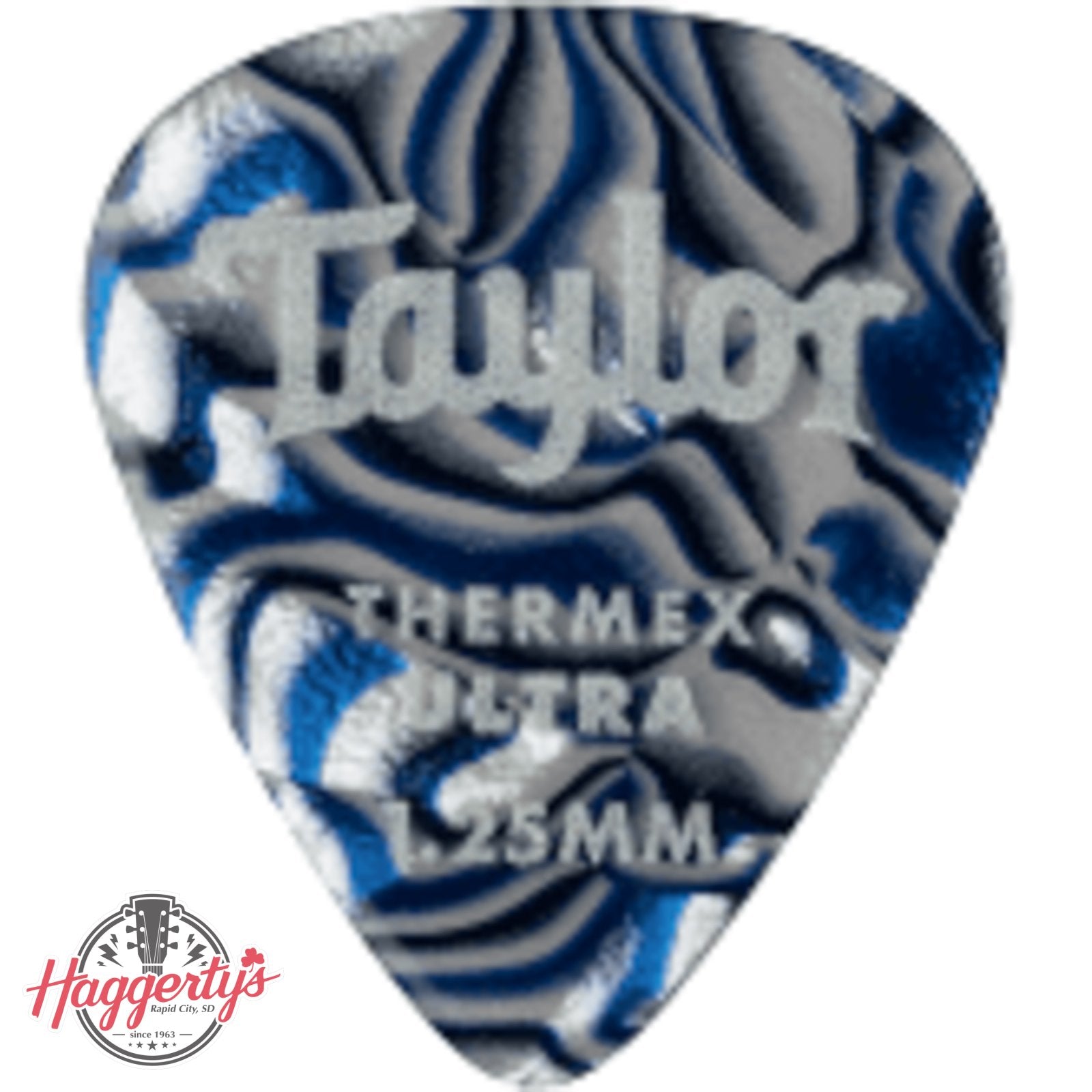 Taylor Premium Darktone 351 Thermex Ultra Picks Blue Swirl 1.25mm 6-Pack