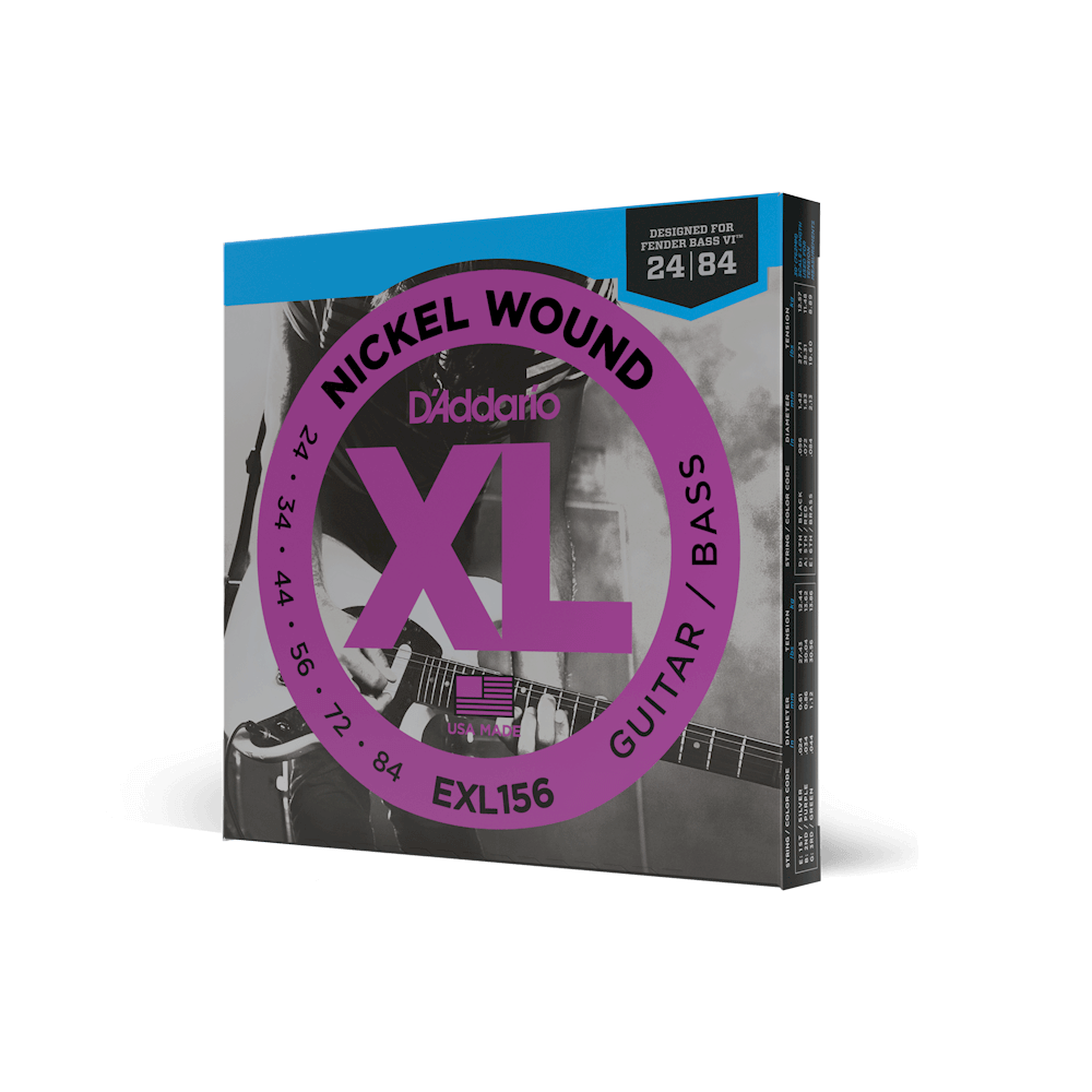 D'Addario EXL156 XL Nickel Bass VI Guitar/Bass Strings 24-84