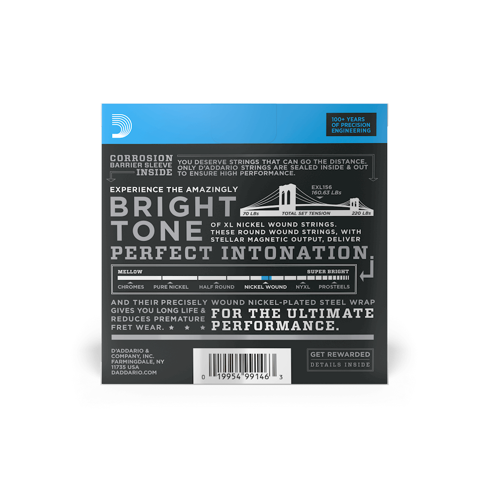 D'Addario EXL156 XL Nickel Bass VI Guitar/Bass Strings 24-84