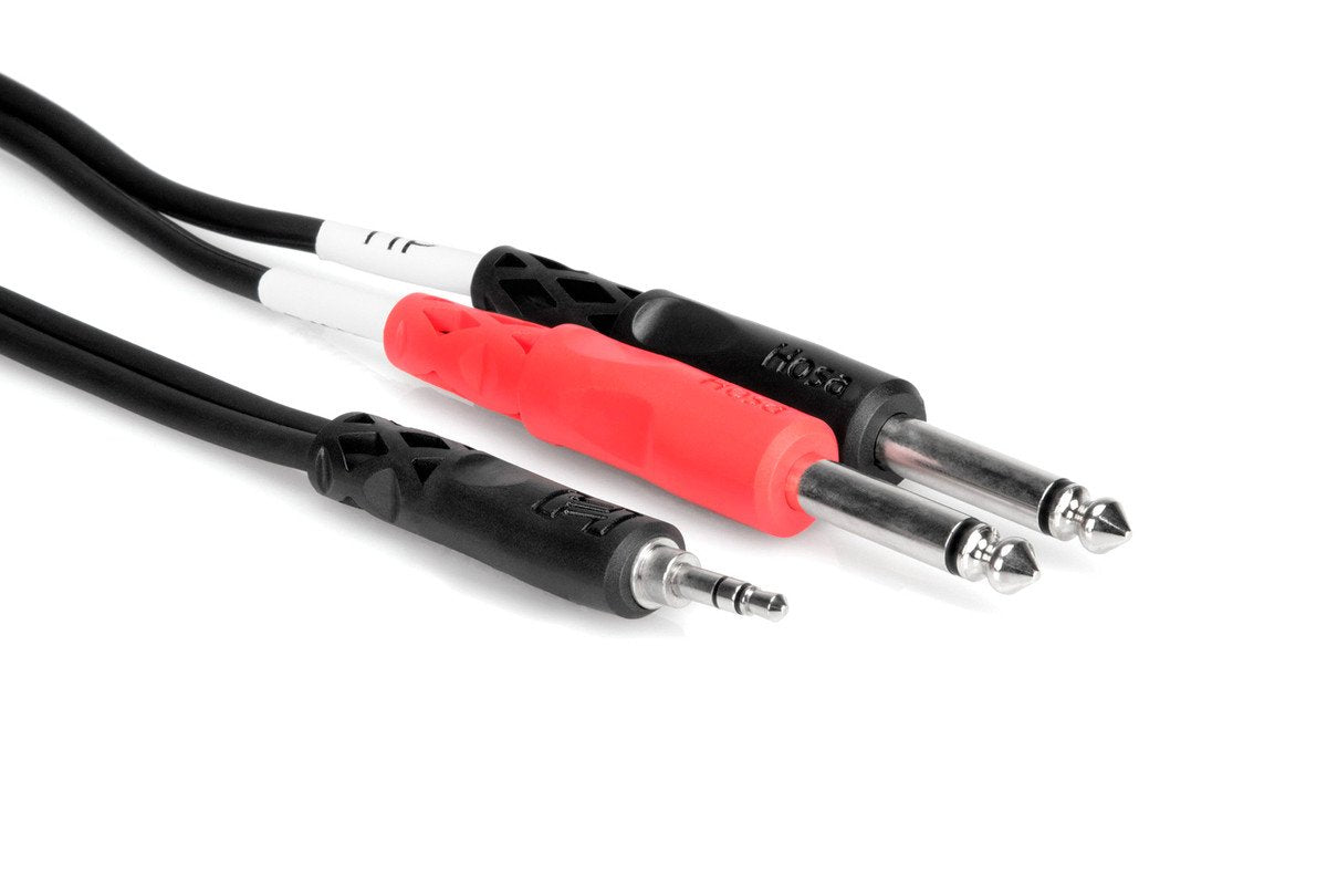 Hosa CMP-159 Stereo Breakout 3.5 mm TRS to Dual 1/4 in TS 10 ft