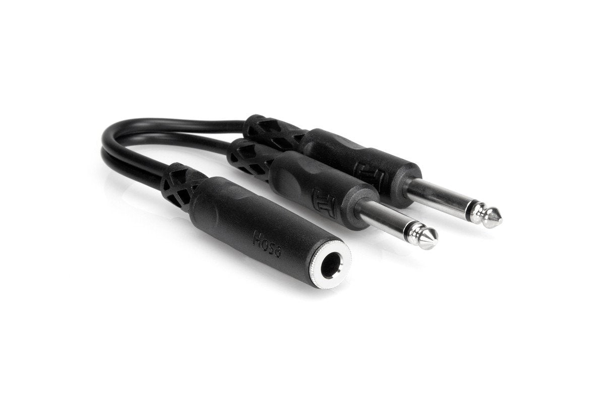 Hosa YPP-106 Y Cable 1/4 in TSF to Dual 1/4 in TS