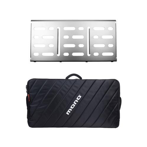 MONO Pedalboard Large Silver + Pro Accessory Case 2.0 SIlver