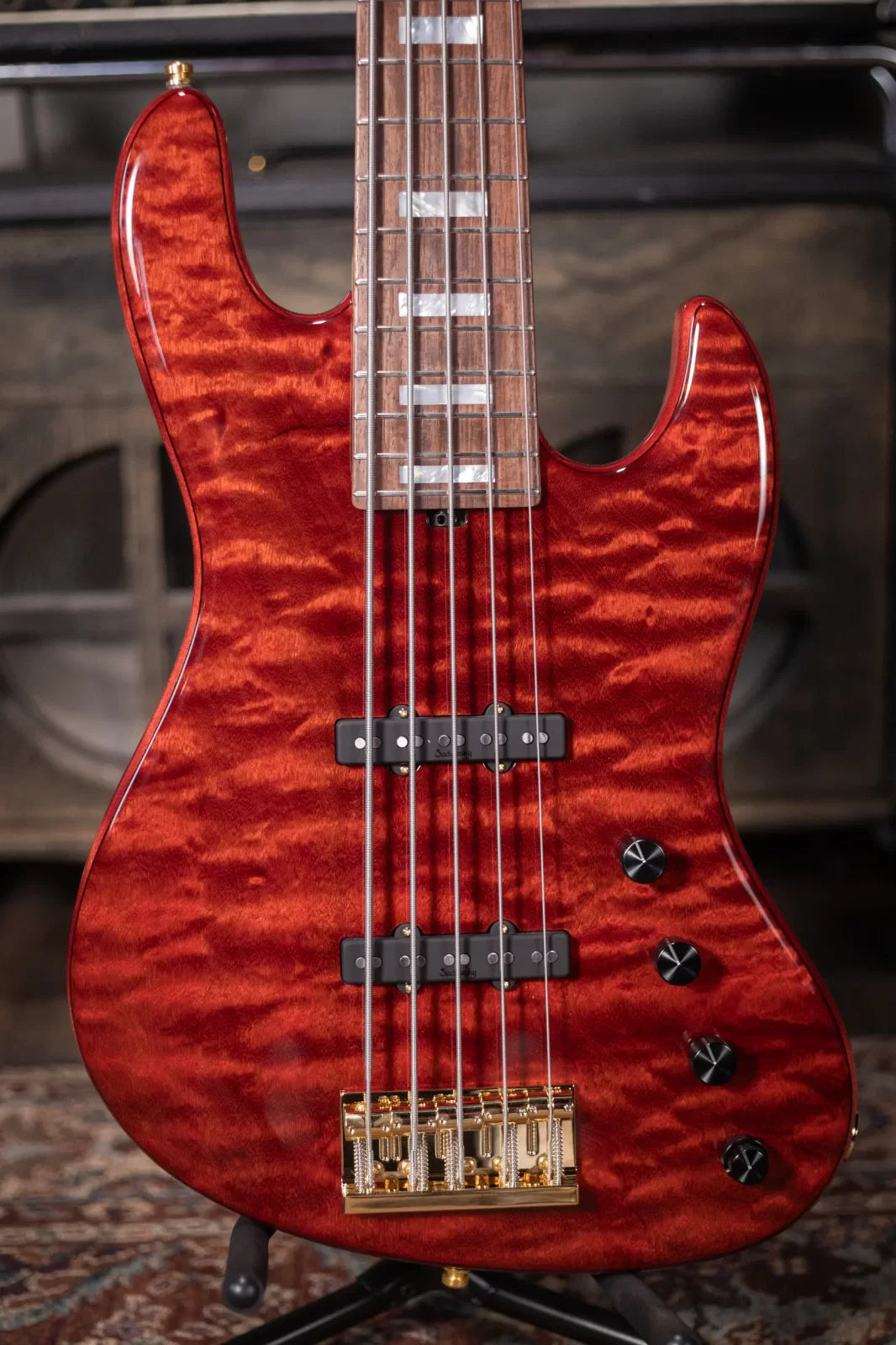 Sadowsky Limited Edition 2023 MasterBuilt 21-Fret 5-String Standard J/J Bass - Majestic Red Transparent