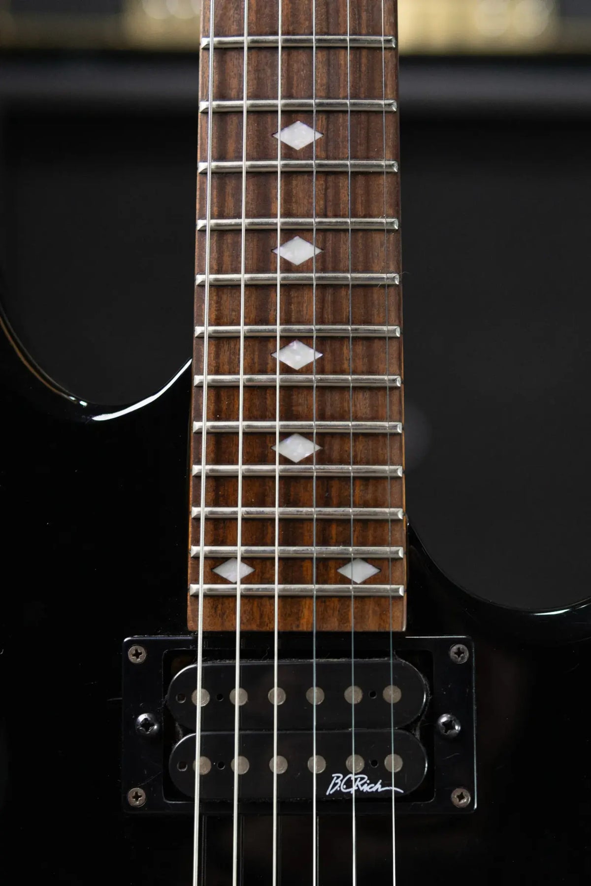 B.C. Rich Warlock Electric Guitar - Ebony with Hardshell Case - Used