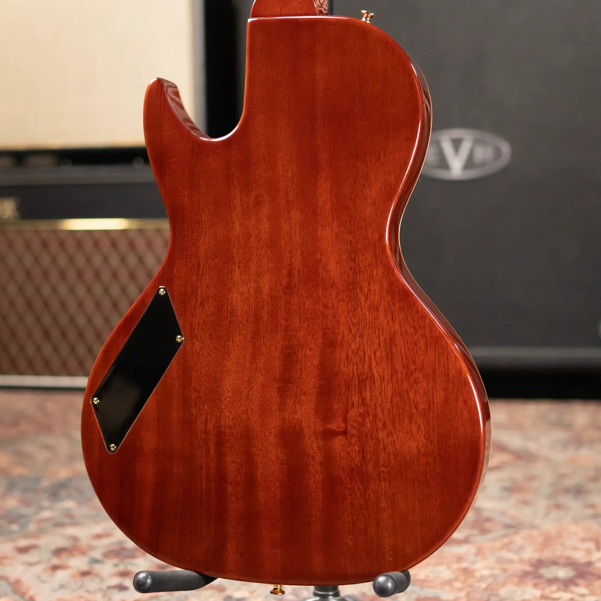 B&G Crossroads Little Sister Cutaway with Humbuckers Semi-Hollow Electric Guitar - Honey Burst with Private Stock Hardshell Case