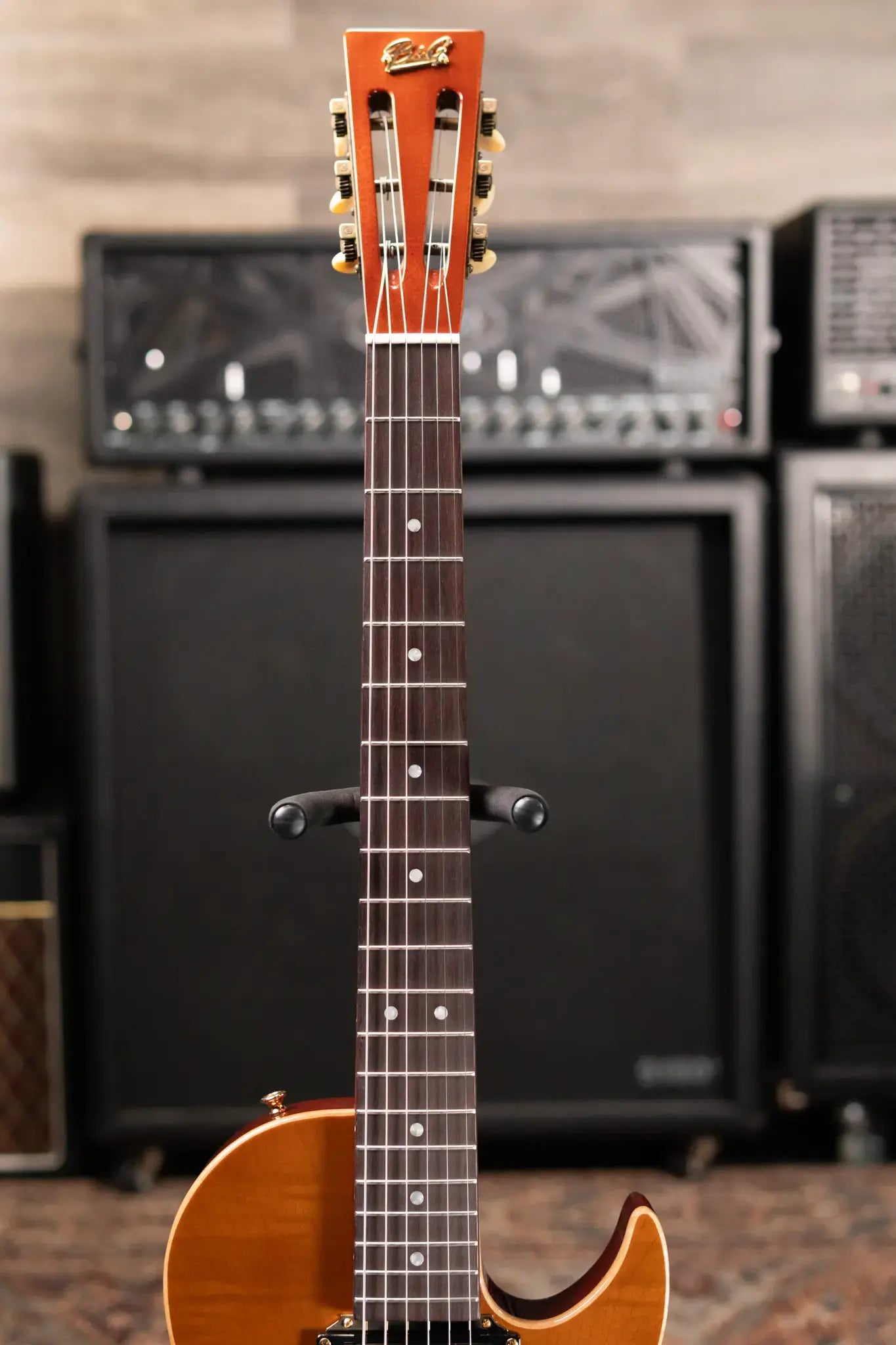 B&G Crossroads Little Sister Cutaway with Humbuckers Semi-Hollow Electric Guitar - Honey Burst with Private Stock Hardshell Case