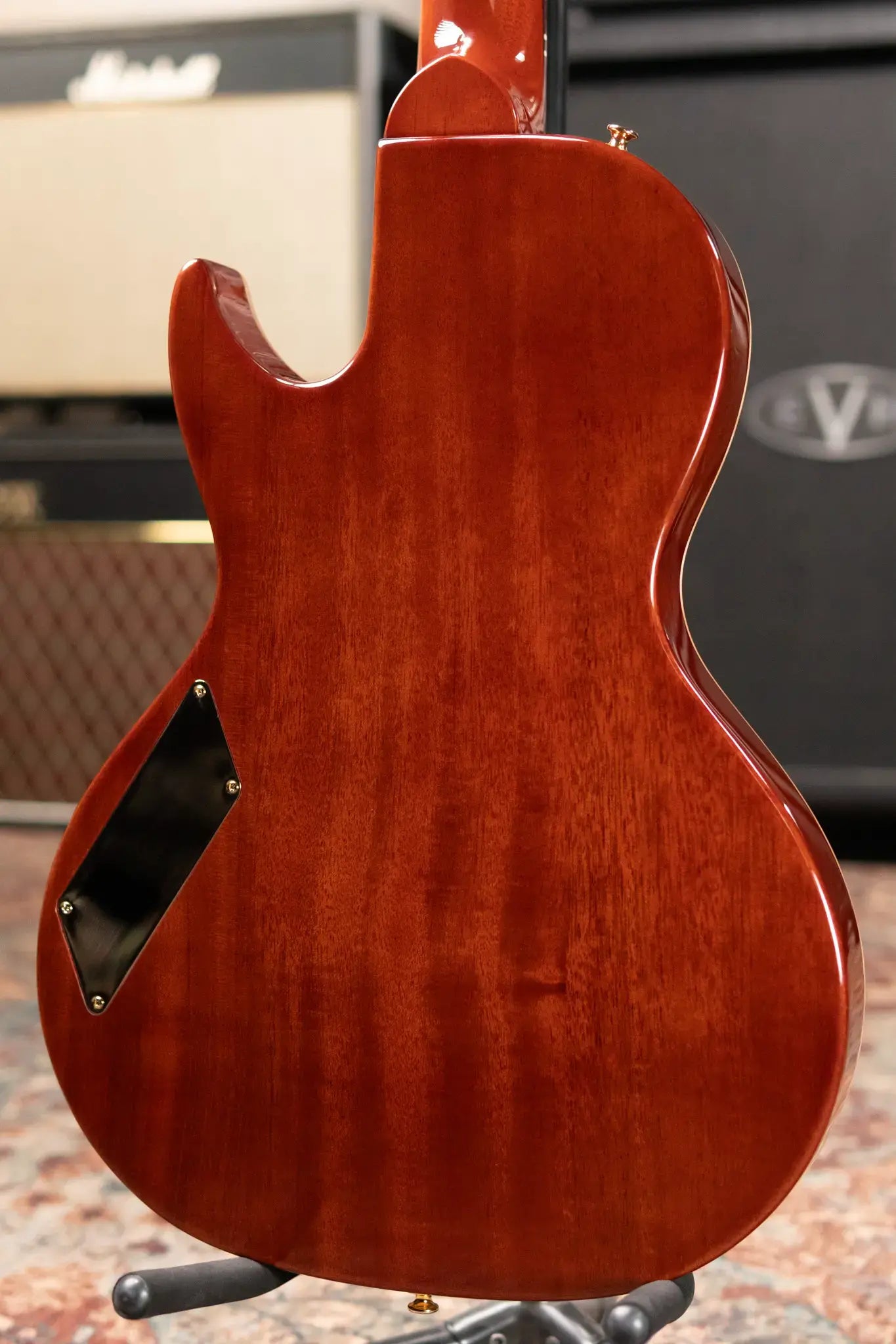 B&G Crossroads Little Sister Cutaway with Humbuckers Semi-Hollow Electric Guitar - Honey Burst with Private Stock Hardshell Case