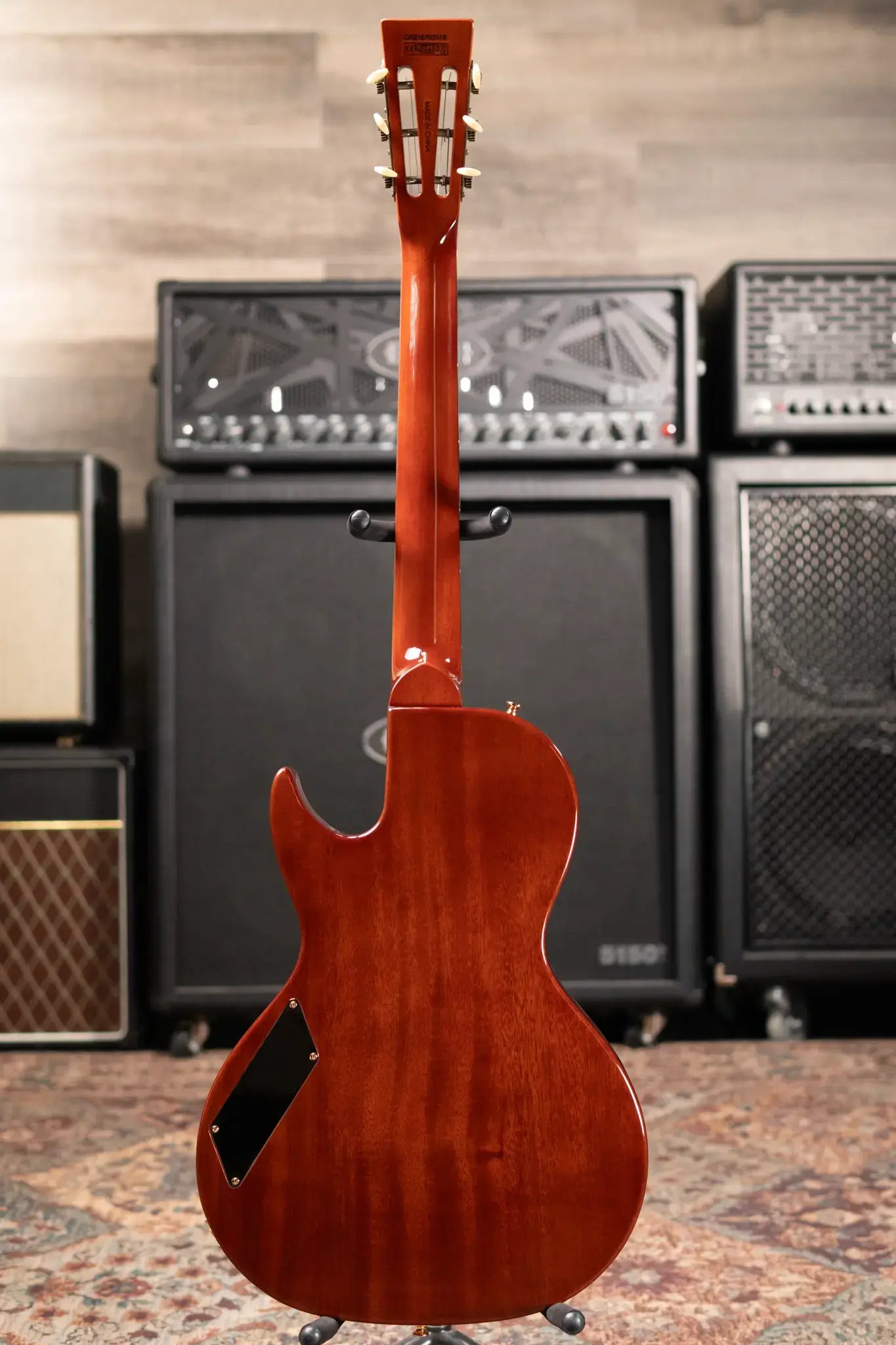 B&G Crossroads Little Sister Cutaway with Humbuckers Semi-Hollow Electric Guitar - Honey Burst with Private Stock Hardshell Case