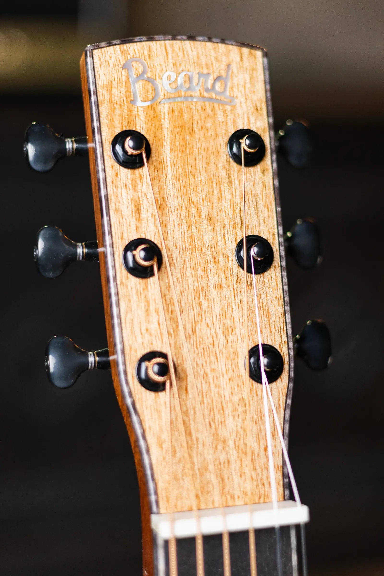Beard Custom Legacy E Mango/Curly Maple Resonator - Black Ice with Hardshell Case