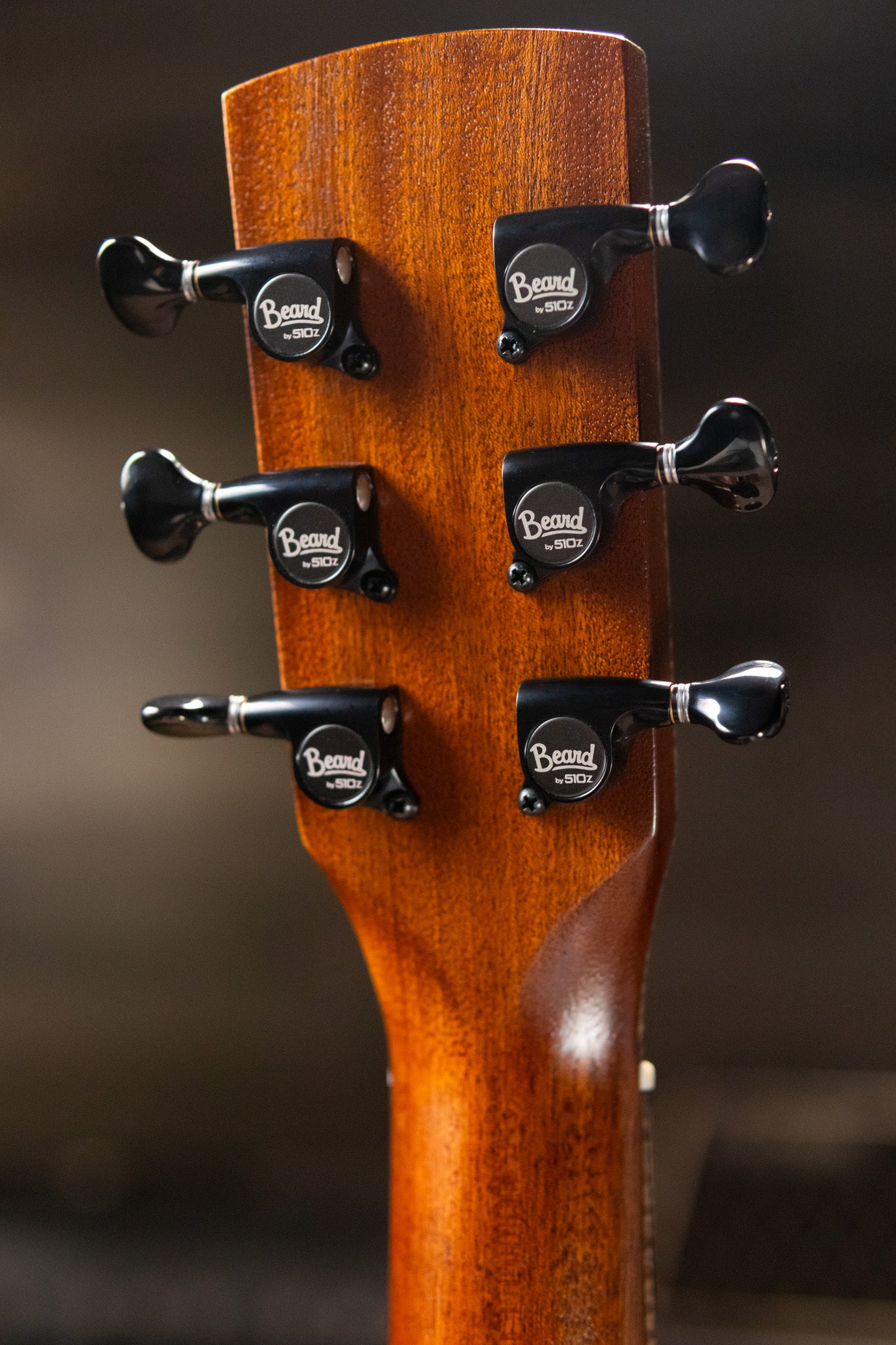 Beard Custom Shop Legacy E Round Neck Acoustic Guitar - Natural Curly Walnut with Hardshell Case