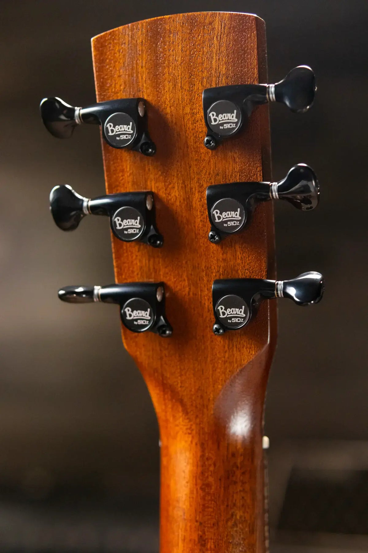 Beard Custom Shop Legacy E Round Neck Acoustic Guitar - Natural Curly Walnut with Hardshell Case