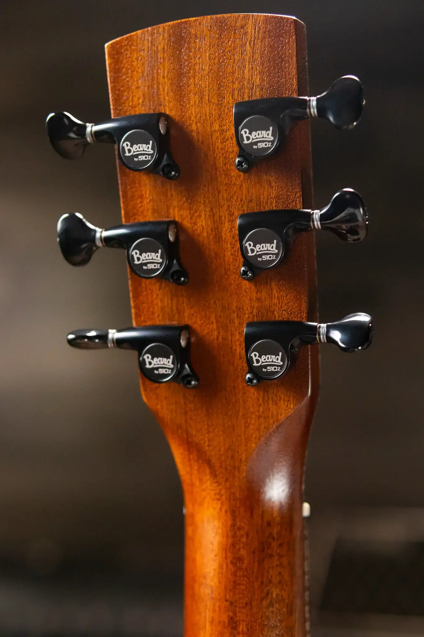 Beard Custom Shop Legacy E Round Neck Acoustic Guitar - Natural Curly Walnut with Hardshell Case