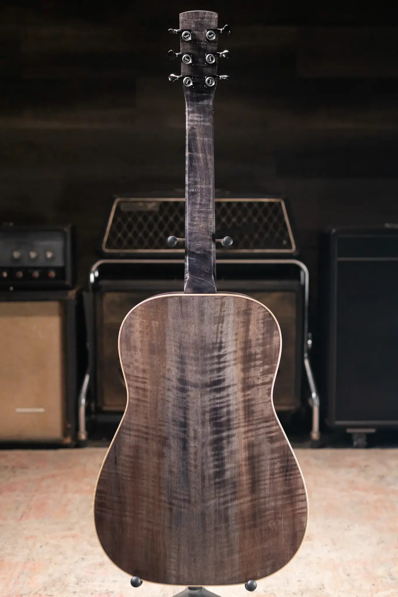 Beard Legacy-E HipShot DoubleShot Square Neck Resonator Guitar - Black Ice 2-Tone Custom Horse Chestnut with Hardshell Case