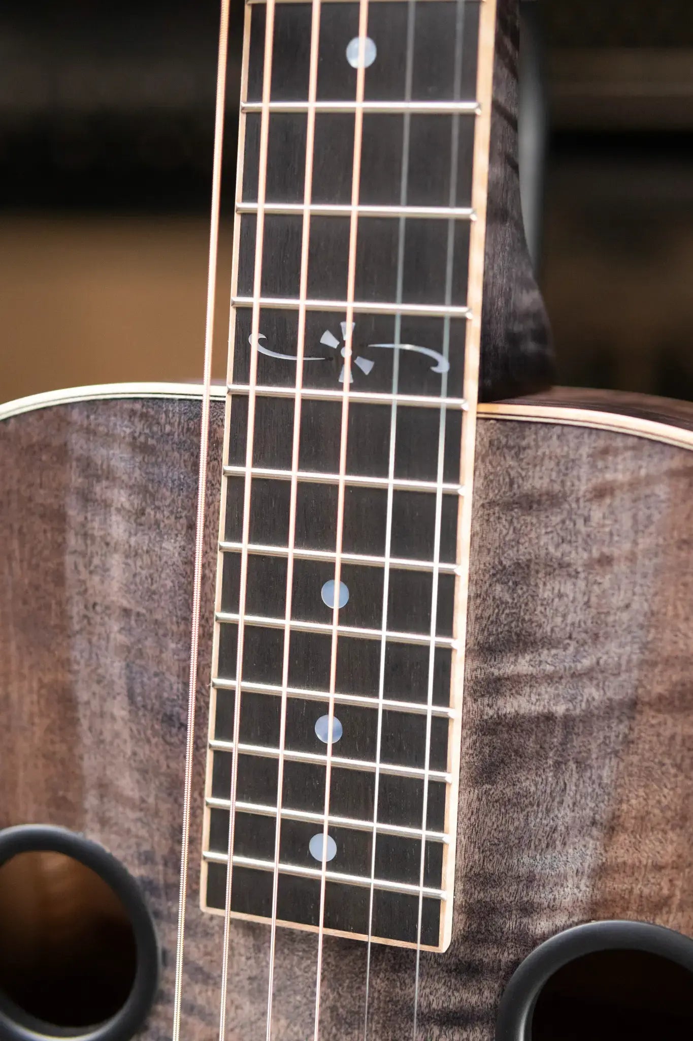 Beard Legacy-E HipShot DoubleShot Square Neck Resonator Guitar - Black Ice 2-Tone Custom Horse Chestnut with Hardshell Case