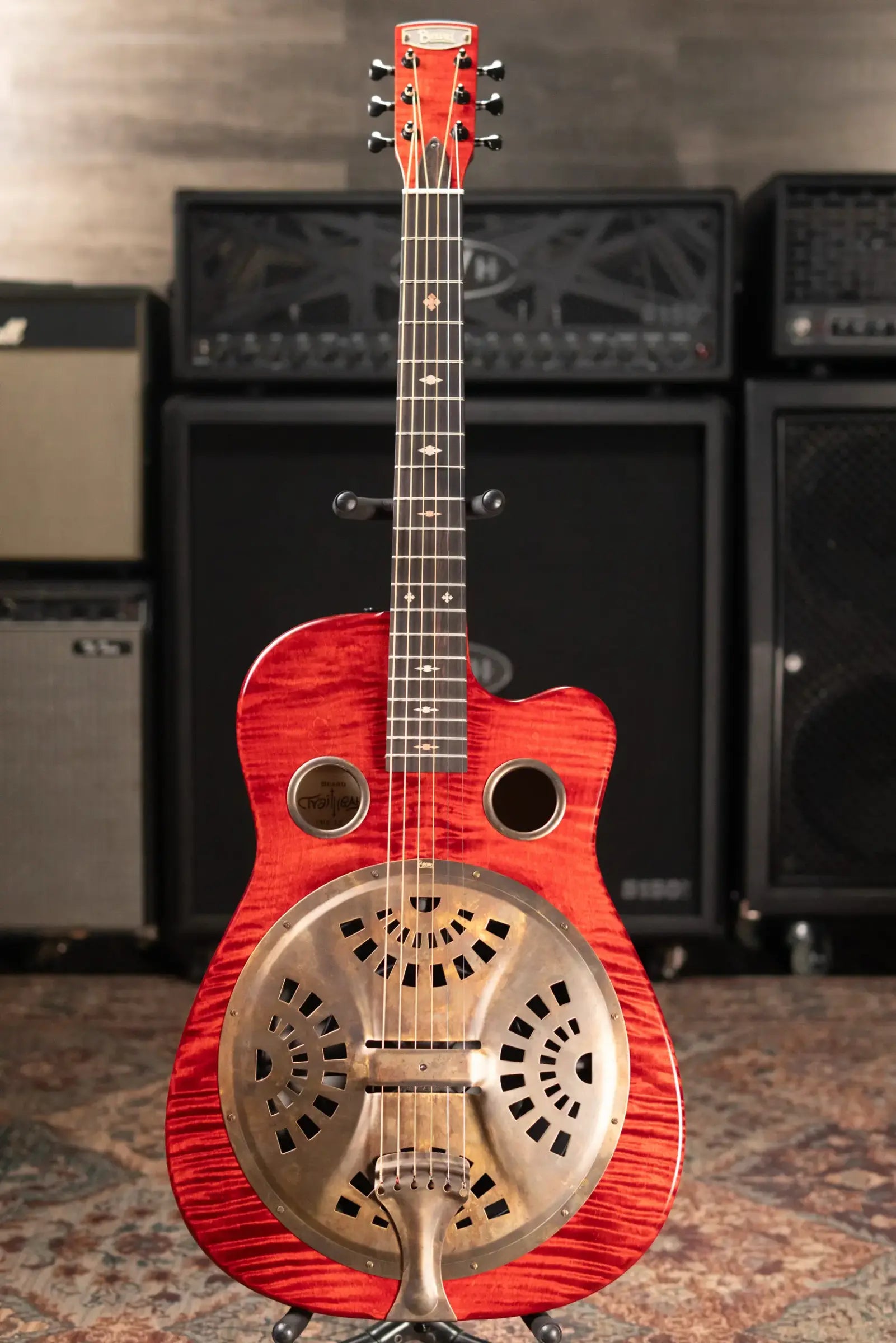 Beard Trailhead E RN Acoustic/Electric Resonator - Scarlet Satin with Hardshell Case