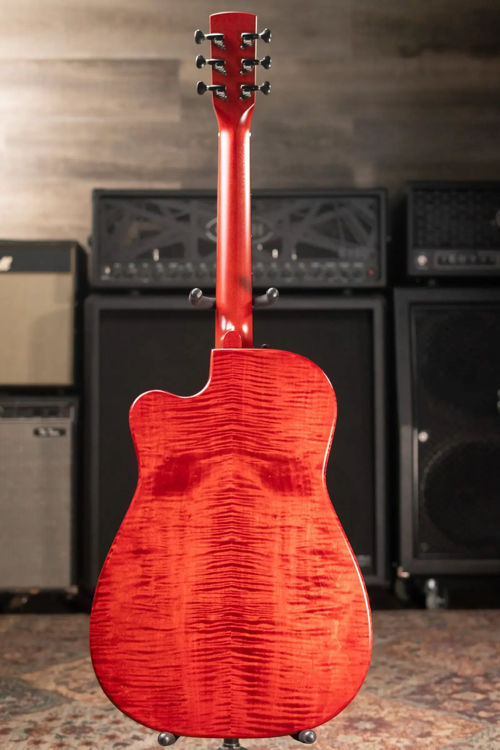 Beard Trailhead E RN Acoustic/Electric Resonator - Scarlet Satin with Hardshell Case
