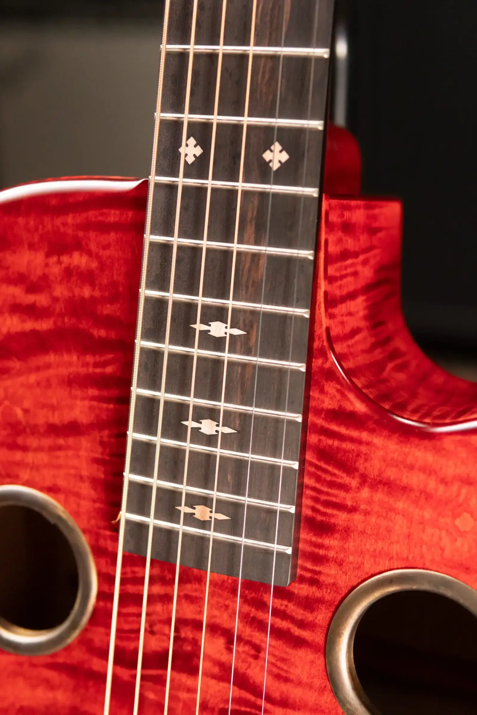 Beard Trailhead E RN Acoustic/Electric Resonator - Scarlet Satin with Hardshell Case