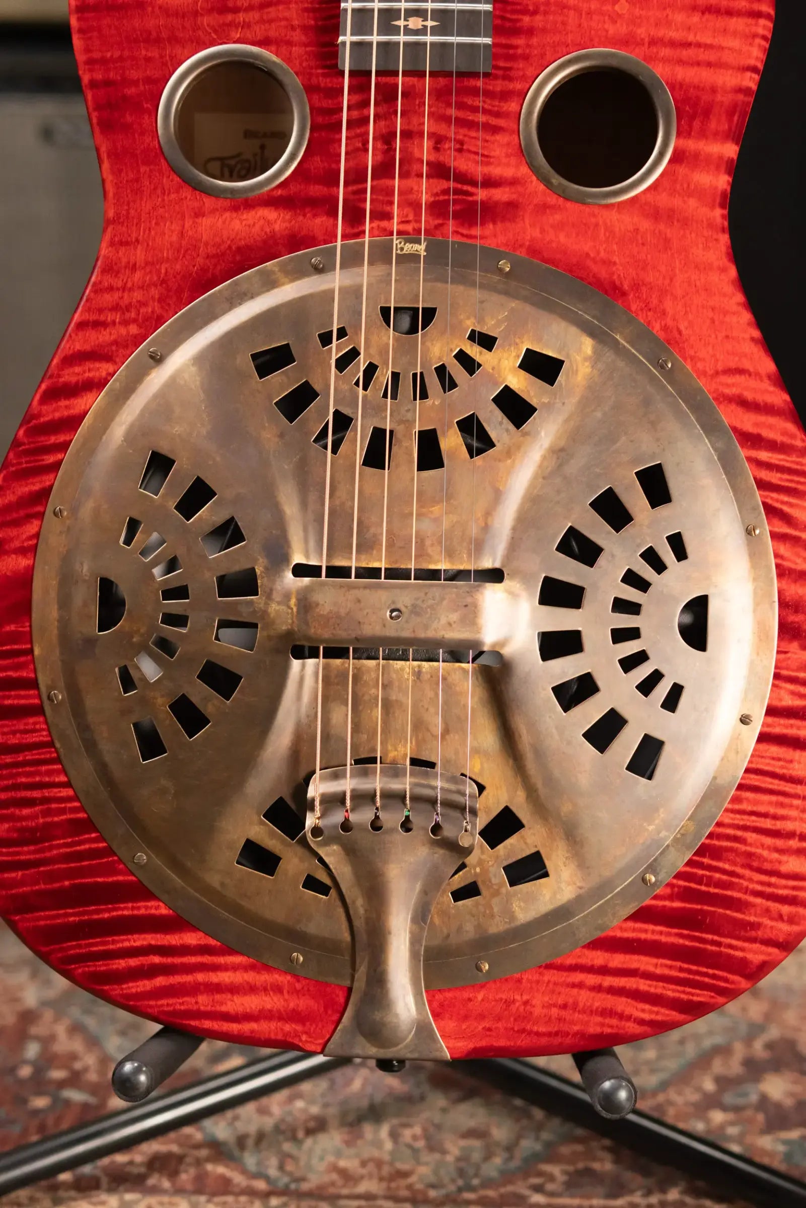 Beard Trailhead E RN Acoustic/Electric Resonator - Scarlet Satin with Hardshell Case