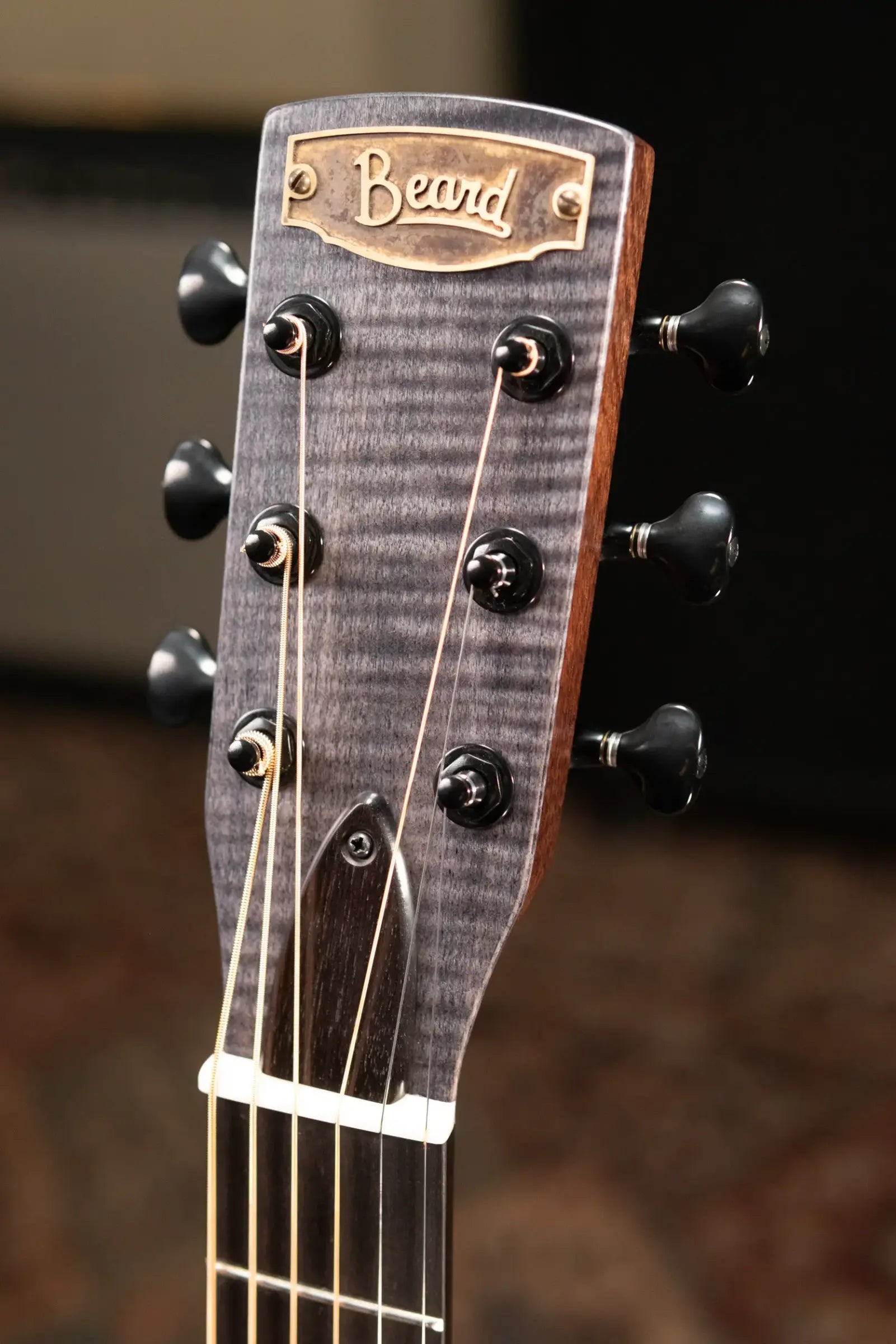 Beard Trailhead E RN Cutaway Acoustic Resonator - Black Ice Curly Maple with Hardshell Case