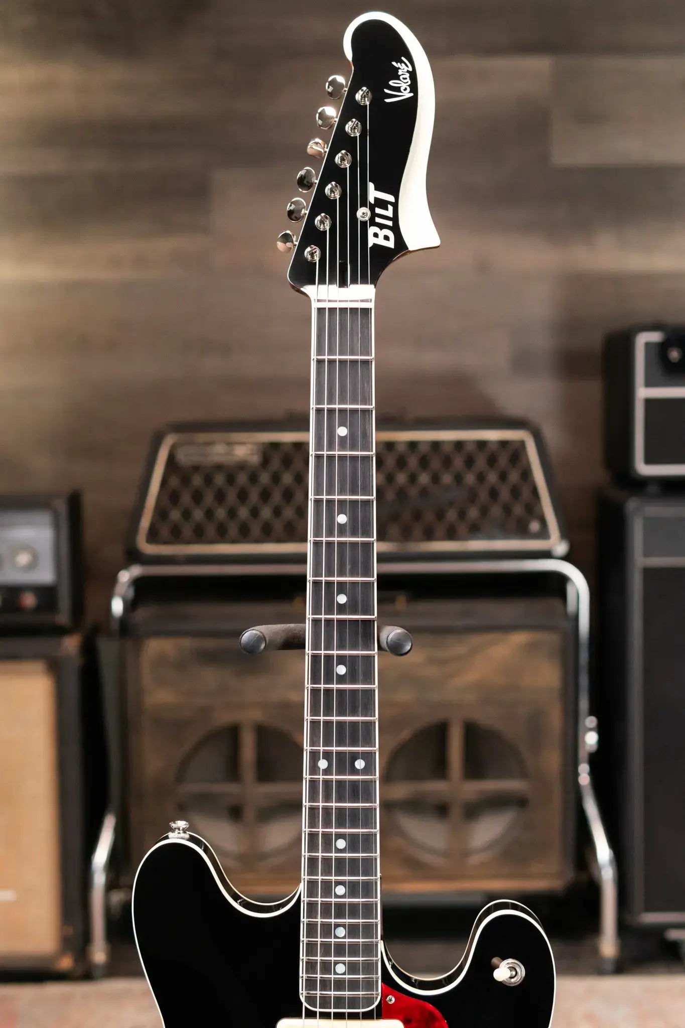 BilT Volare Custom Semi-Hollowbody Electric Guitar - Black with Hardshell Case - Used