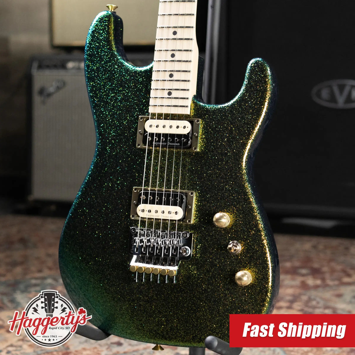 Charvel Custom Shop San Dimas Special Edition 2H FR Electric Guitar - Scarab Sparkle with Hardshell Case