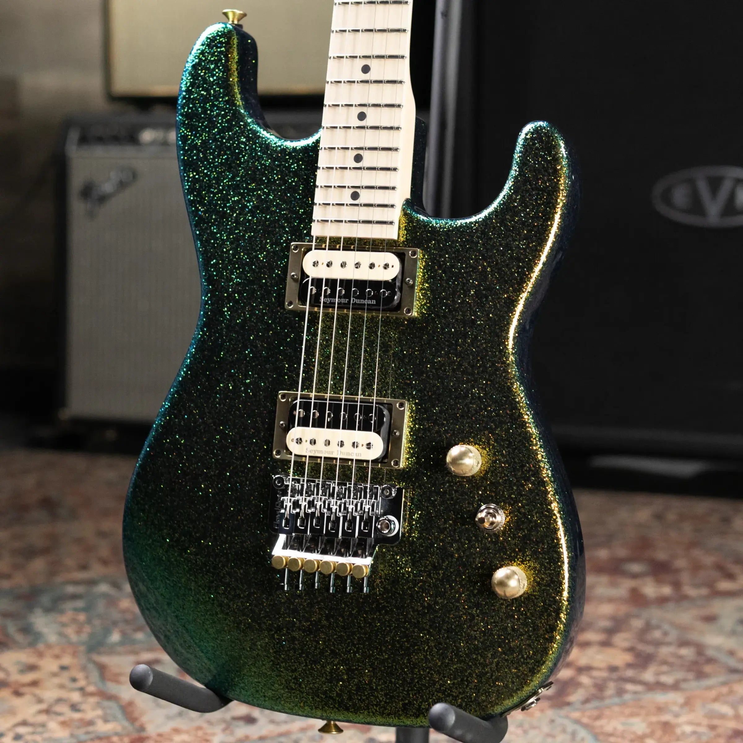 Charvel Custom Shop San Dimas Special Edition 2H FR Electric Guitar - Scarab Sparkle with Hardshell Case