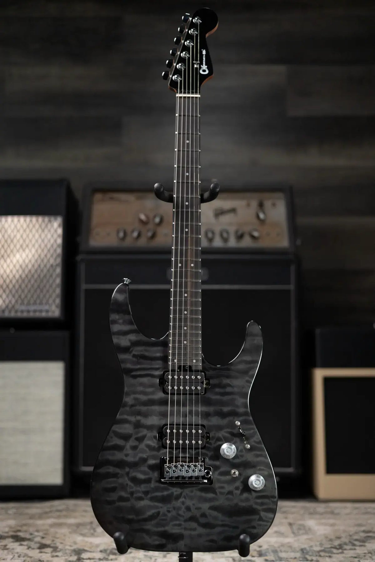 Charvel Pro-Mod Plus Dinky DK24 HH 2PT E QM Electric Guitar - Midnight Ocean with Gig Bag