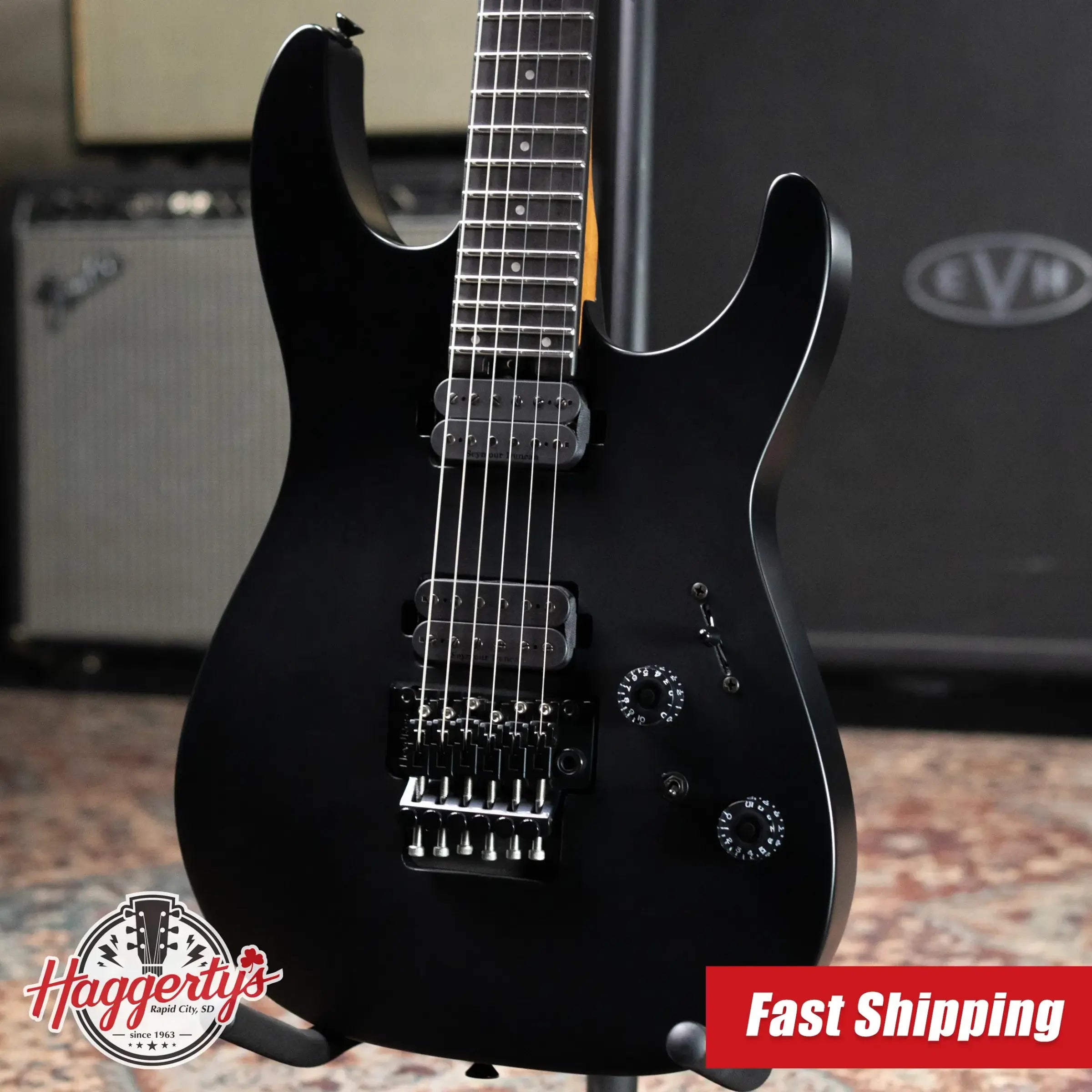 Charvel Pro-Mod Plus Dinky DK24 HH FR EB Electric Guitar - Satin Black with Gig Bag