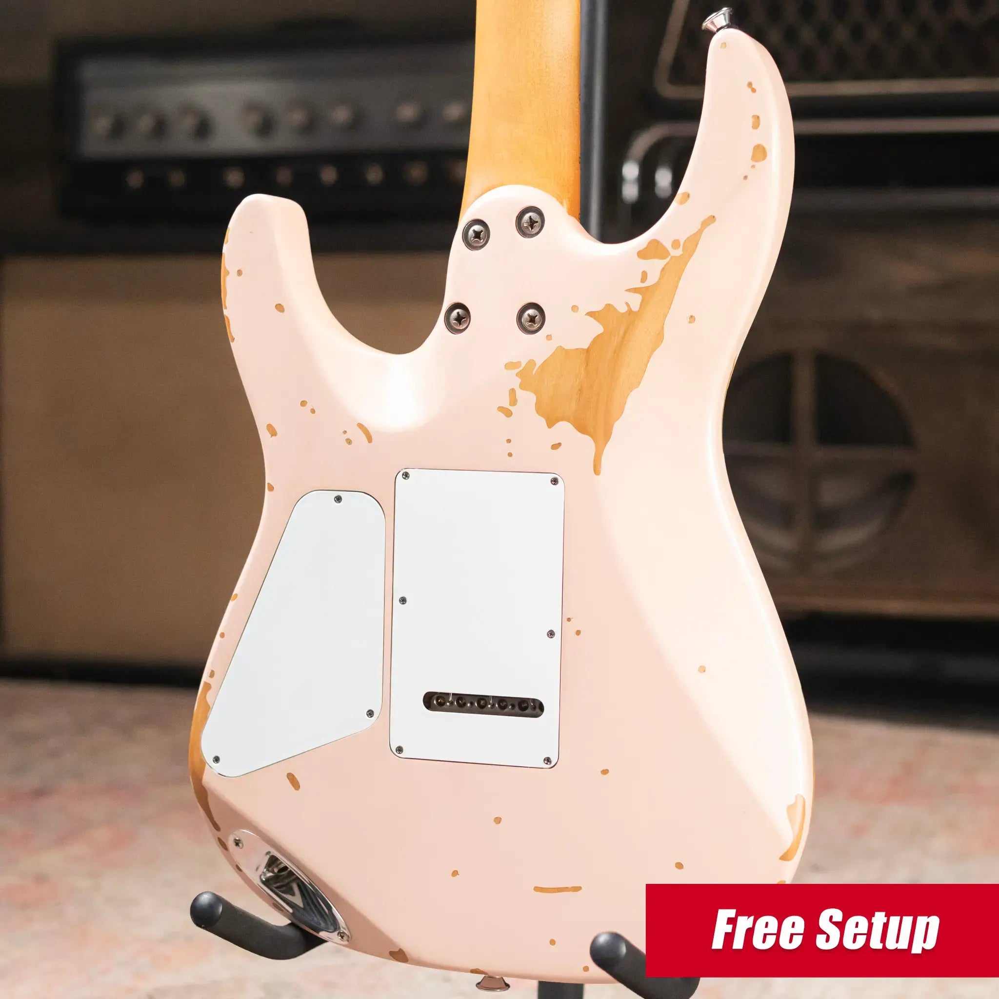 Charvel Rick Graham Signature Pro-Mod DK24 2PT MPL Electric Guitar - Worn Shell Pink with Hardshell Gig Bag