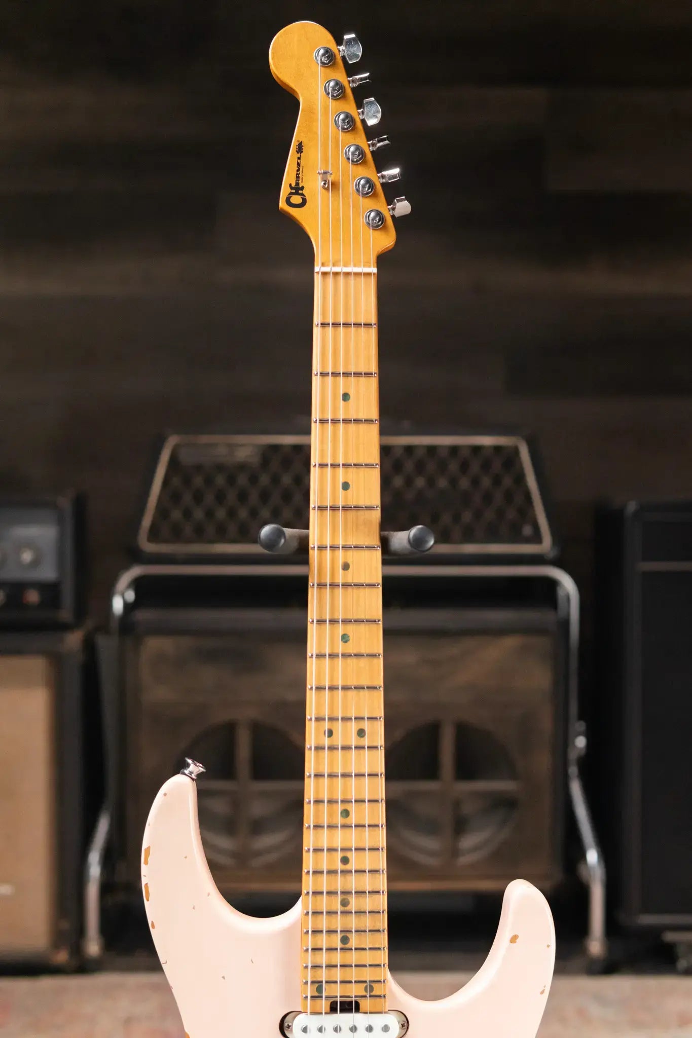 Charvel Rick Graham Signature Pro-Mod DK24 2PT MPL Electric Guitar - Worn Shell Pink with Hardshell Gig Bag