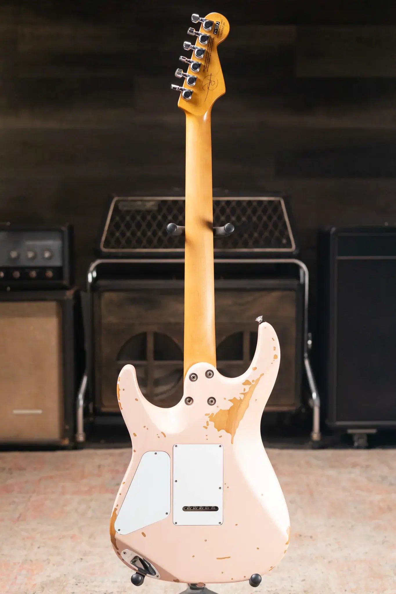 Charvel Rick Graham Signature Pro-Mod DK24 2PT MPL Electric Guitar - Worn Shell Pink with Hardshell Gig Bag