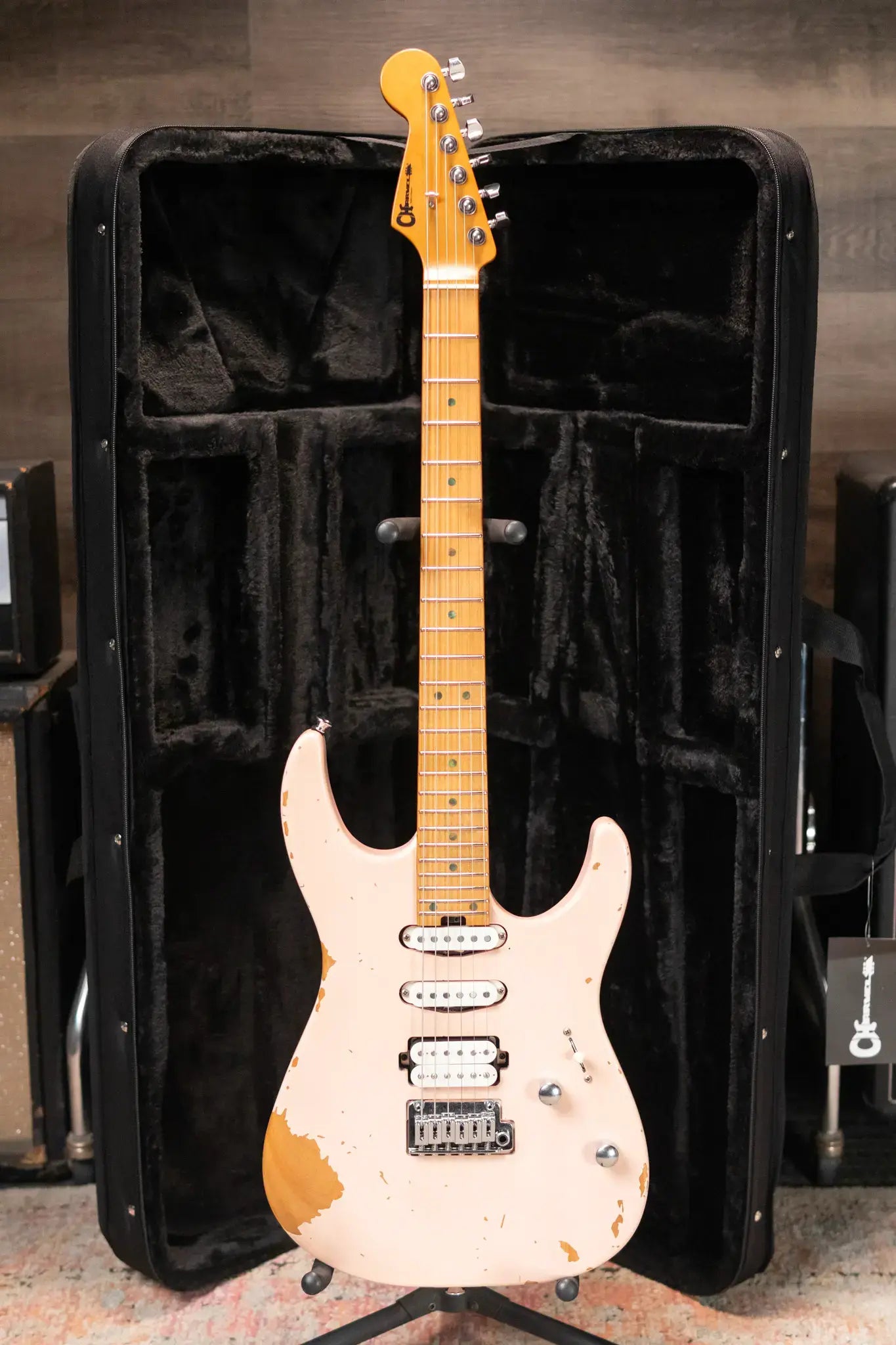 Charvel Rick Graham Signature Pro-Mod DK24 2PT MPL Electric Guitar - Worn Shell Pink with Hardshell Gig Bag