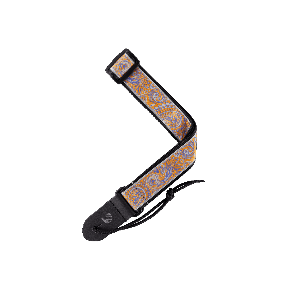 DAddario Jacquard Ukulele Straps Paisley Grey Orange