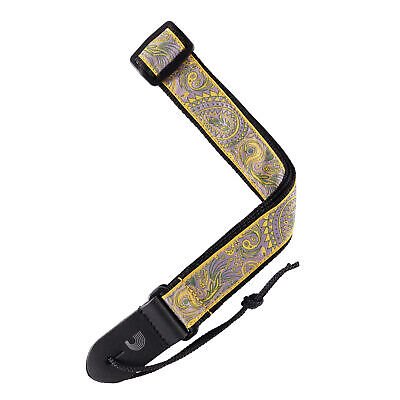 DAddario Jacquard Ukulele Straps Paisley Yellow Purple