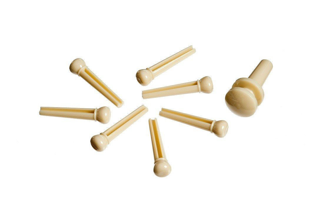 D'Addario PWPS11 Plastic Bridge End Pins, Ivory