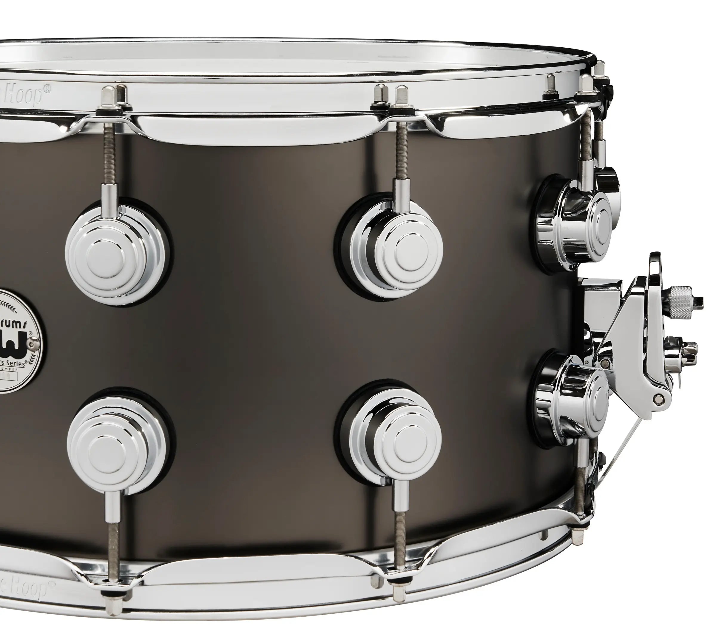 DW Collector's 8"x14" Black Satin over Brass Snare