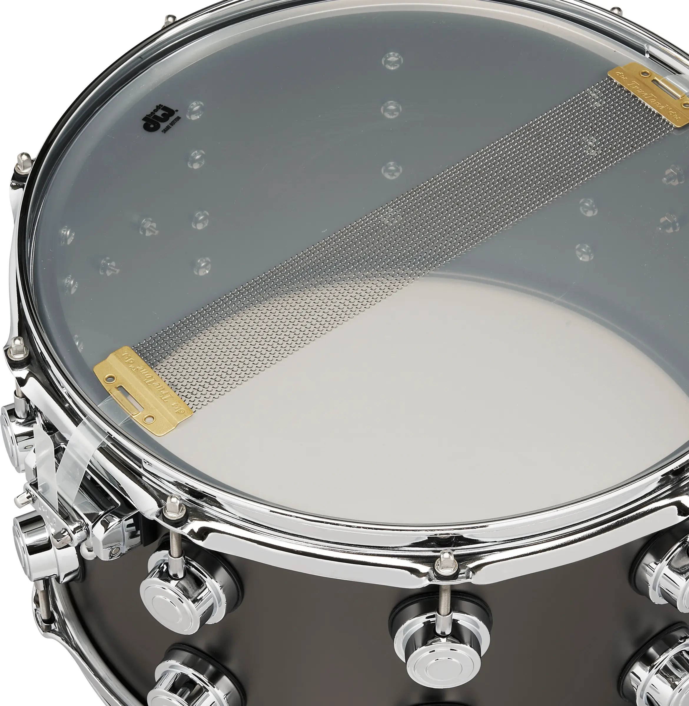 DW Collector's 8"x14" Black Satin over Brass Snare