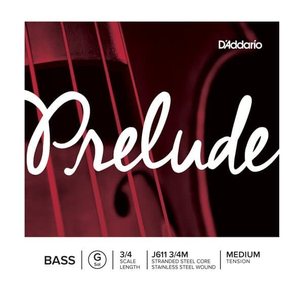 D'Addario J611 3/4M Prelude Bass Single G String 3/4 Scale Medium Tension