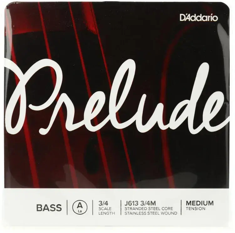 D'Addario J613 3/4M Prelude Bass Single A String 3/4 Scale Medium Tension